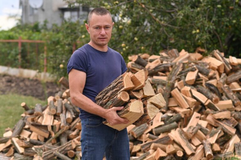 Un vendeur de bois de chauffage