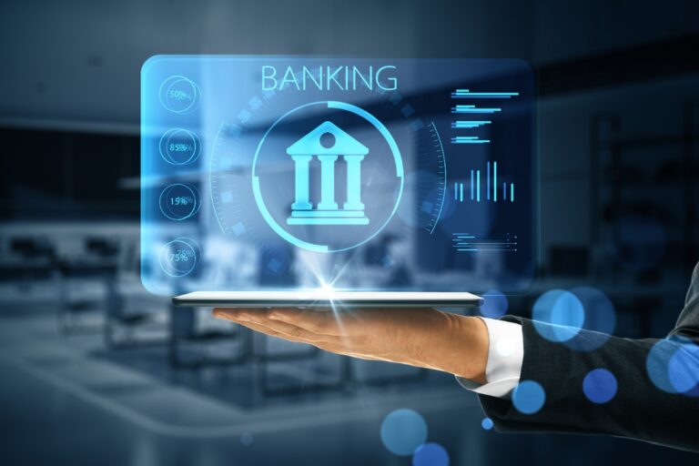 Main tenant un concept d'application bancaire digital