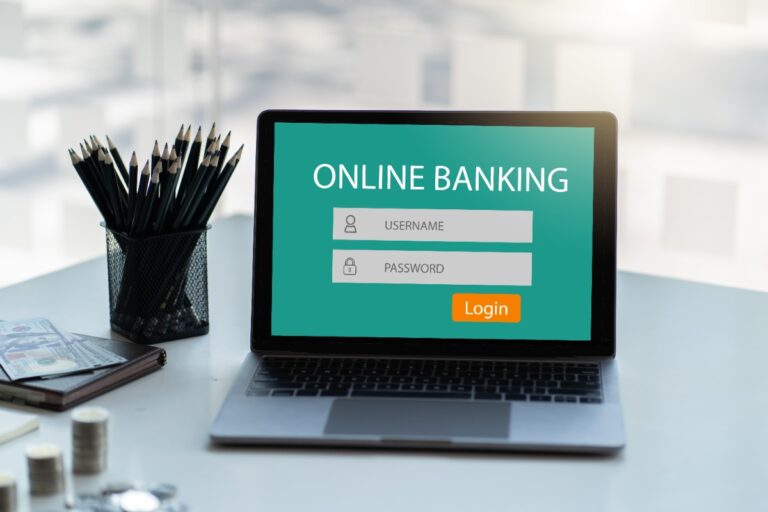 Affichage bancaire en ligne sur un ordinateur