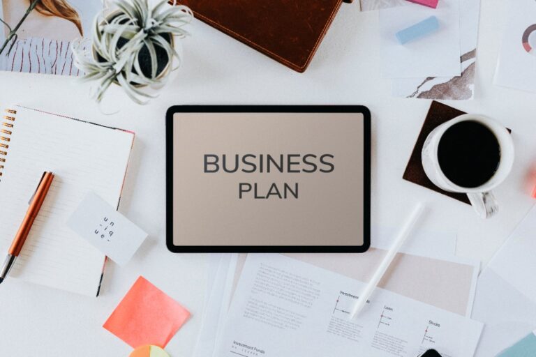Élaboration de plan de business sur une tablette
